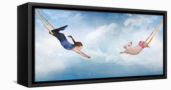 Piggy Trapeze-Nancy Tillman-Framed Stretched Canvas