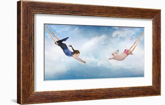 Piggy Trapeze-Nancy Tillman-Framed Art Print