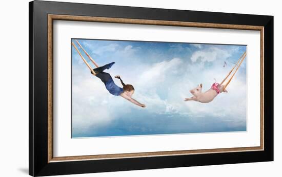 Piggy Trapeze-Nancy Tillman-Framed Art Print