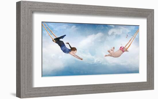 Piggy Trapeze-Nancy Tillman-Framed Art Print