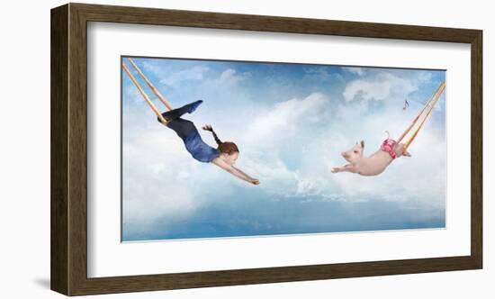 Piggy Trapeze-Nancy Tillman-Framed Art Print