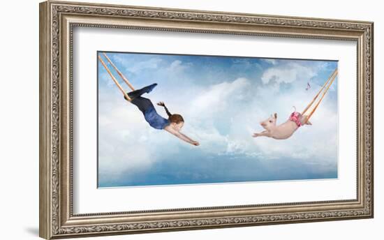 Piggy Trapeze-Nancy Tillman-Framed Premium Giclee Print