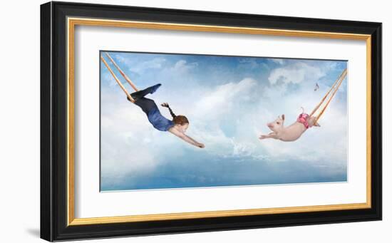 Piggy Trapeze-Nancy Tillman-Framed Premium Giclee Print