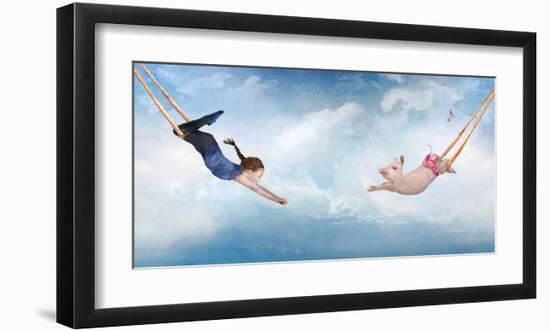 Piggy Trapeze-Nancy Tillman-Framed Premium Giclee Print