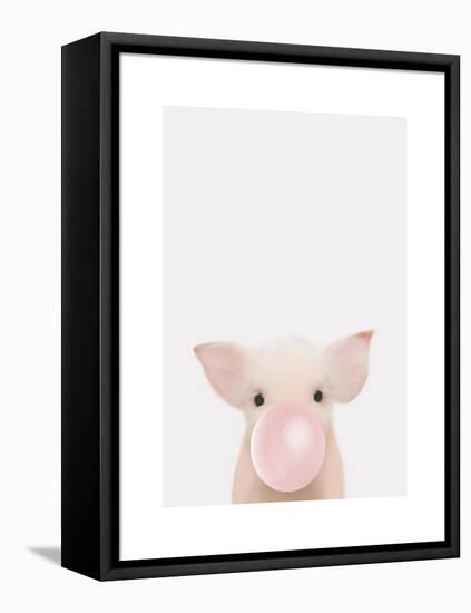 Piglet Bubble Gum-Leah Straatsma-Framed Stretched Canvas