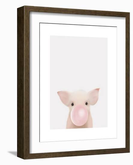 Piglet Bubble Gum-Leah Straatsma-Framed Art Print