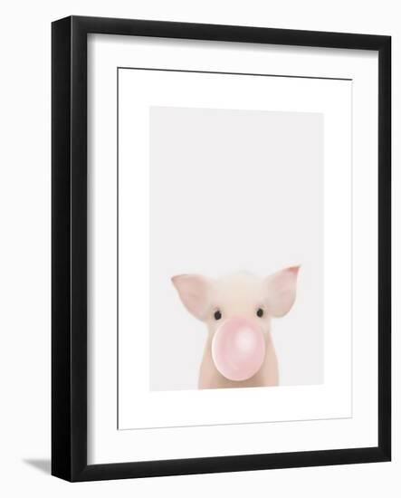 Piglet Bubble Gum-Leah Straatsma-Framed Art Print