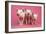 Piglets Standing in a Row on Pink Spotty Blanket-null-Framed Photographic Print