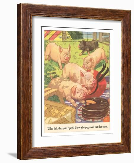 Pigs and Cake-null-Framed Art Print