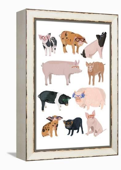 Pigs in Glasses-Hanna Melin-Framed Stretched Canvas