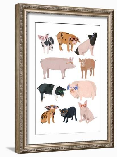 Pigs in Glasses-Hanna Melin-Framed Art Print