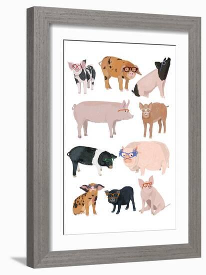 Pigs in Glasses-Hanna Melin-Framed Art Print