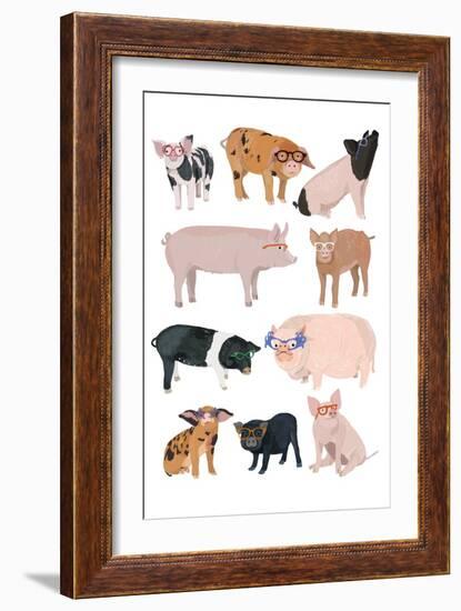 Pigs in Glasses-Hanna Melin-Framed Art Print