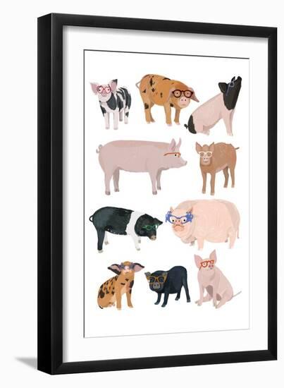 Pigs in Glasses-Hanna Melin-Framed Art Print
