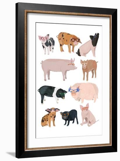 Pigs in Glasses-Hanna Melin-Framed Art Print