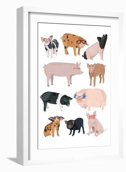 Pigs in Glasses-Hanna Melin-Framed Art Print