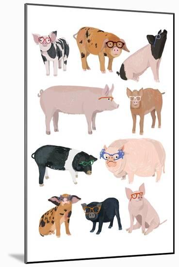 Pigs in Glasses-Hanna Melin-Mounted Art Print