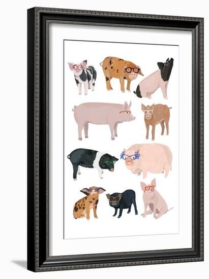 Pigs in Glasses-Hanna Melin-Framed Art Print