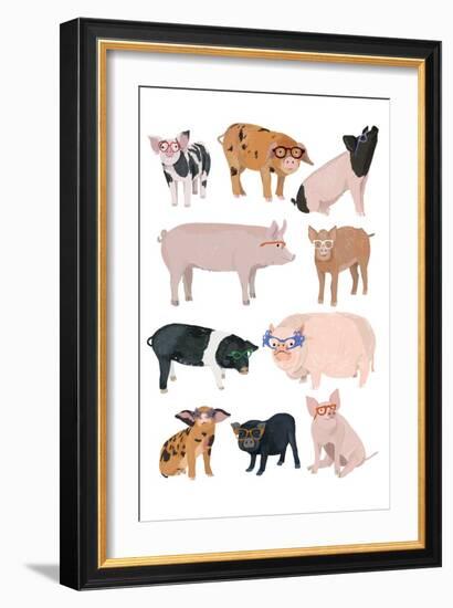 Pigs in Glasses-Hanna Melin-Framed Art Print