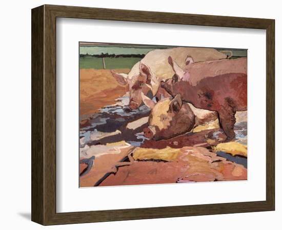 Pigs in Sunlight and Mud, 1981-Peter Wilson-Framed Giclee Print