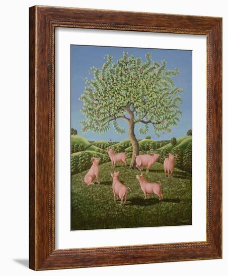 Pigs Learning about Newton, 1986-Liz Wright-Framed Giclee Print