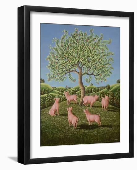 Pigs Learning about Newton, 1986-Liz Wright-Framed Giclee Print