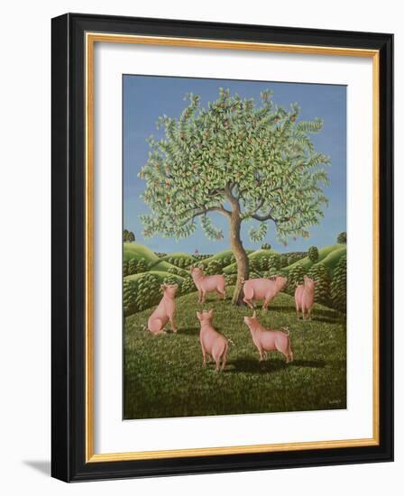 Pigs Learning about Newton, 1986-Liz Wright-Framed Giclee Print