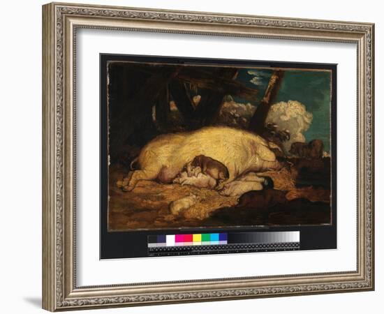 Pigs, Not before 1793 (Oil on Canvas)-James Ward-Framed Giclee Print