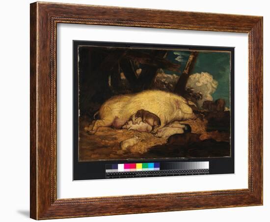 Pigs, Not before 1793 (Oil on Canvas)-James Ward-Framed Giclee Print