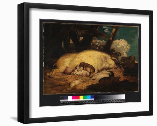 Pigs, Not before 1793 (Oil on Canvas)-James Ward-Framed Giclee Print