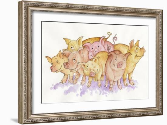 Pigs-Bill Bell-Framed Giclee Print