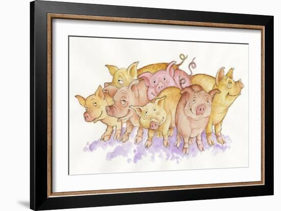 Pigs-Bill Bell-Framed Giclee Print