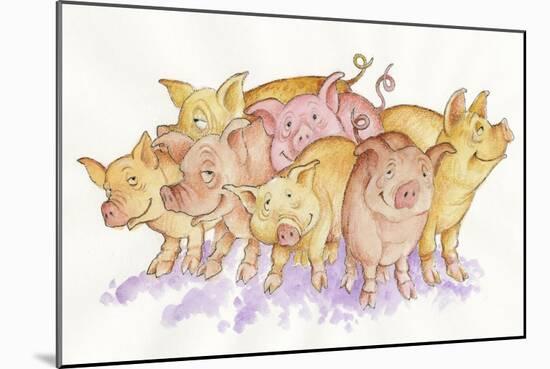 Pigs-Bill Bell-Mounted Giclee Print