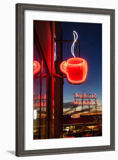 Pike Place Market at Christmastime. Seattle, Washington, USA-Michele Benoy Westmorland-Framed Premium Photographic Print