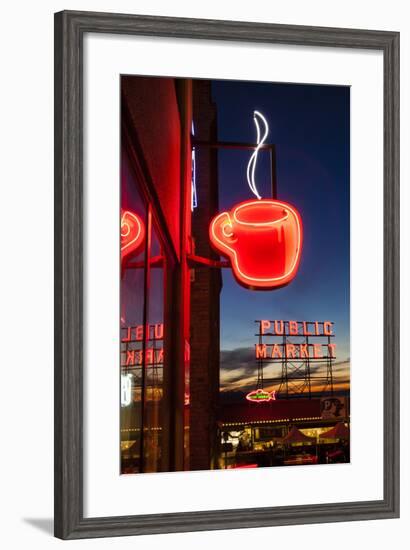 Pike Place Market at Christmastime. Seattle, Washington, USA-Michele Benoy Westmorland-Framed Premium Photographic Print