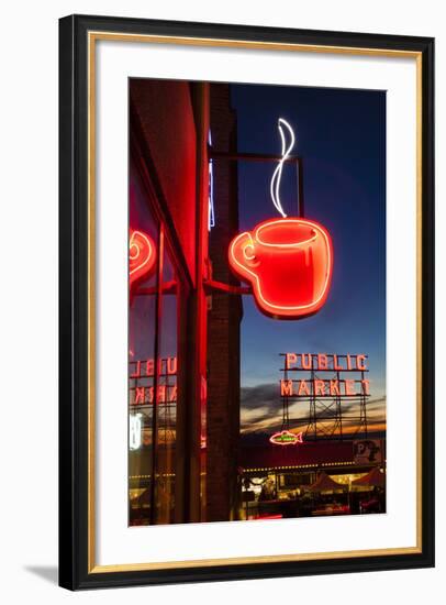 Pike Place Market at Christmastime. Seattle, Washington, USA-Michele Benoy Westmorland-Framed Premium Photographic Print