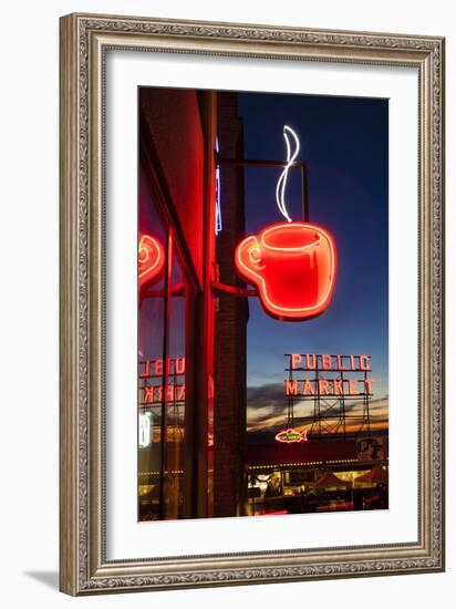 Pike Place Market at Christmastime. Seattle, Washington, USA-Michele Benoy Westmorland-Framed Photographic Print