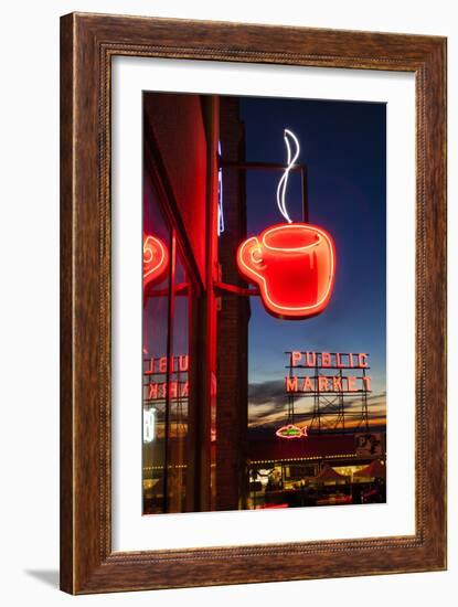 Pike Place Market at Christmastime. Seattle, Washington, USA-Michele Benoy Westmorland-Framed Photographic Print