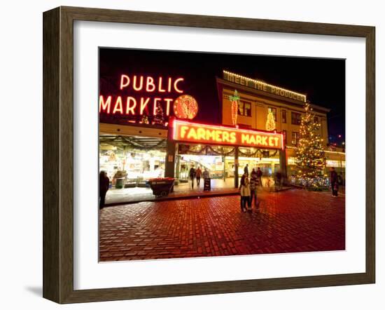 Pike Place Market, Christmas at the Pike Place Market in Seattle, Seattle, Washington, Usa-Richard Duval-Framed Photographic Print