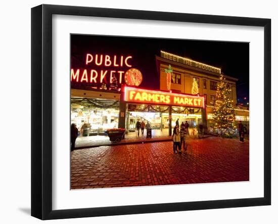 Pike Place Market, Christmas at the Pike Place Market in Seattle, Seattle, Washington, Usa-Richard Duval-Framed Photographic Print