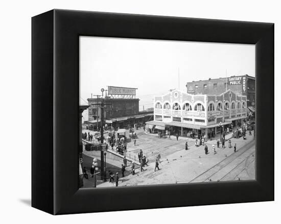 Pike Place Market, Seattle, WA, 1912-Asahel Curtis-Framed Premier Image Canvas