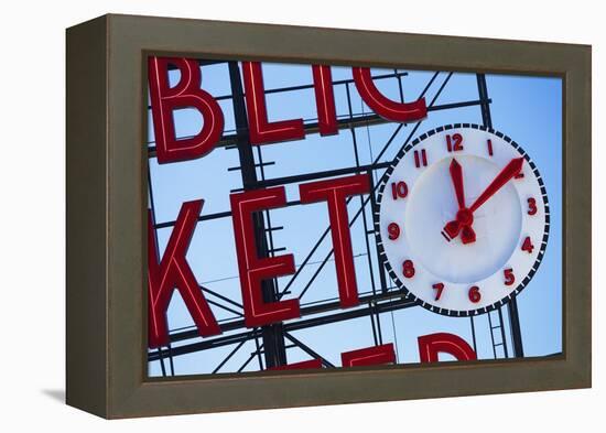 Pike Place Market Sign.-Jon Hicks-Framed Premier Image Canvas