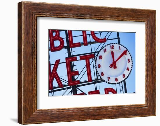 Pike Place Market Sign.-Jon Hicks-Framed Photographic Print