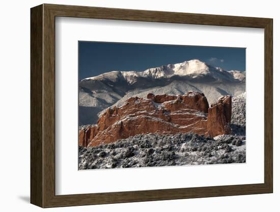 Pike's Peak and the Gardern of the Gods-bcoulter-Framed Photographic Print
