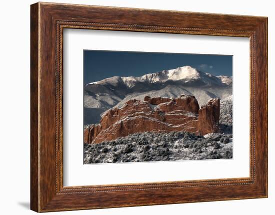 Pike's Peak and the Gardern of the Gods-bcoulter-Framed Photographic Print