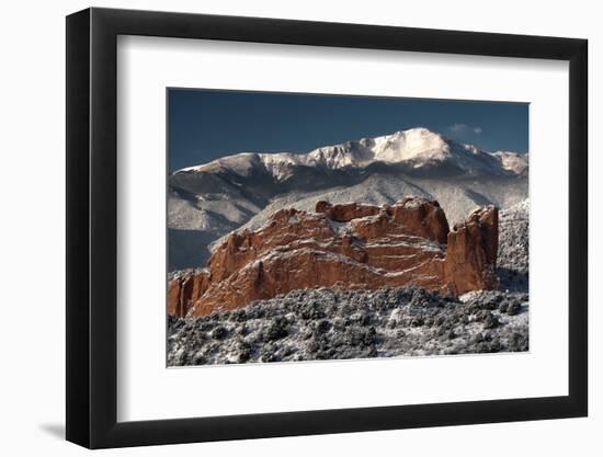 Pike's Peak and the Gardern of the Gods-bcoulter-Framed Photographic Print