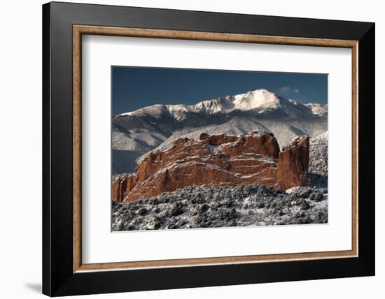 Pike's Peak and the Gardern of the Gods-bcoulter-Framed Photographic Print