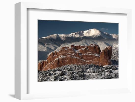 Pike's Peak and the Gardern of the Gods-bcoulter-Framed Photographic Print