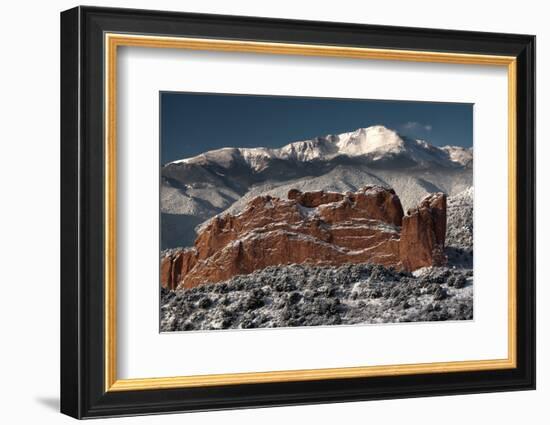 Pike's Peak and the Gardern of the Gods-bcoulter-Framed Photographic Print