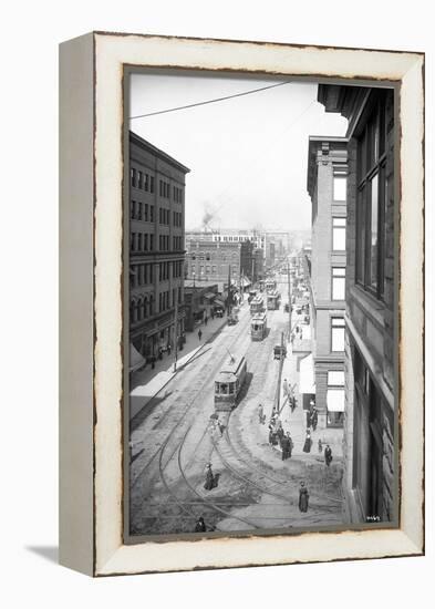 Pike Street from Second Avenue, Seattle, 1908-Ashael Curtis-Framed Premier Image Canvas